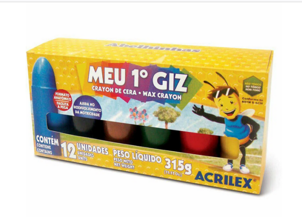 Giz de Cera - Meu Primeiro Giz 12 Cores 370g - Image 2